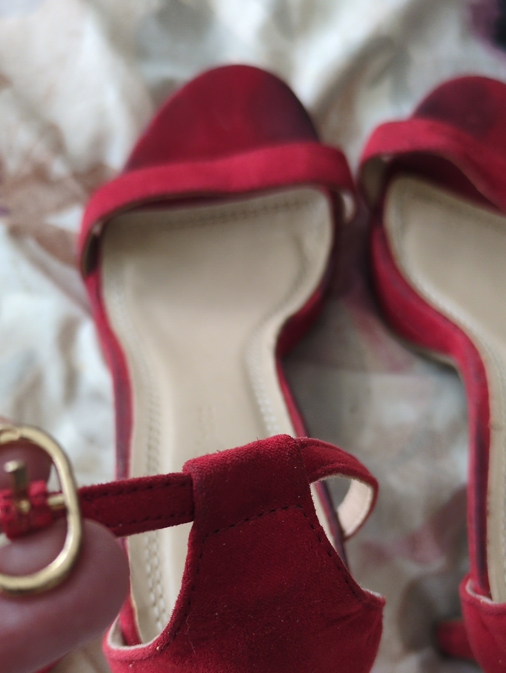 Women’s Red Open-Toe Ankle Strap Sandals